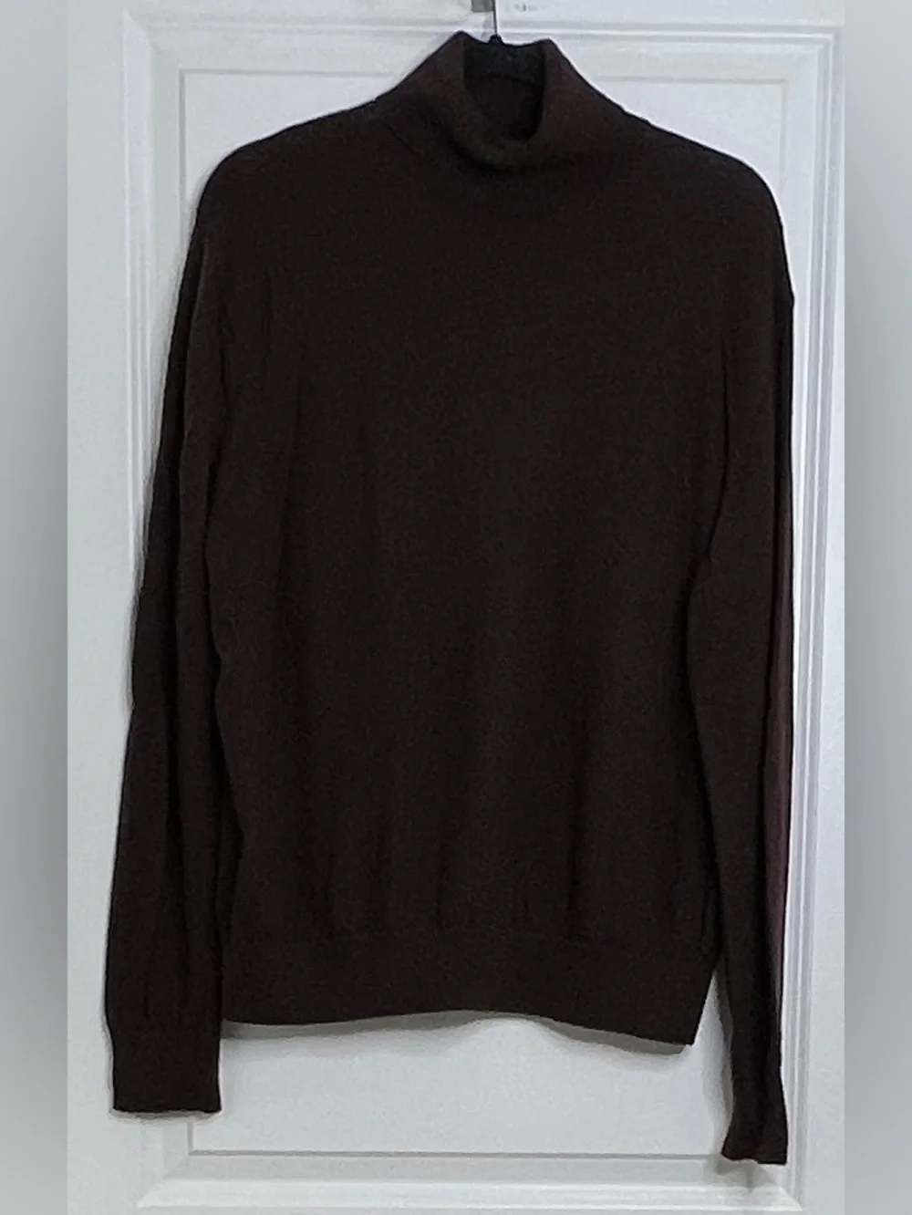 Banana Republic Sweater Mens XL Brown 100% Merino Wool Turtleneck Knit Pullover
